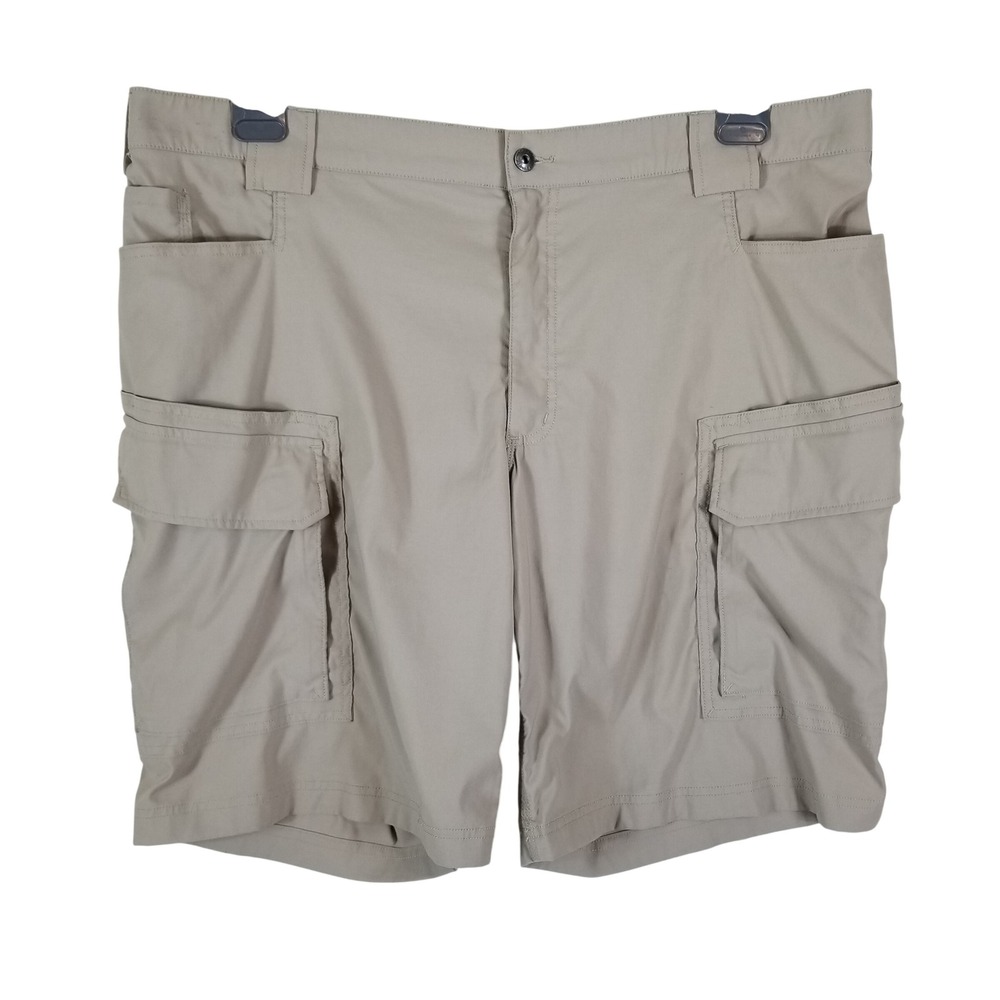 Duluth Trading Co Cargo Shorts Mens 44 Tan Relaxed Fit Nylon Stretch